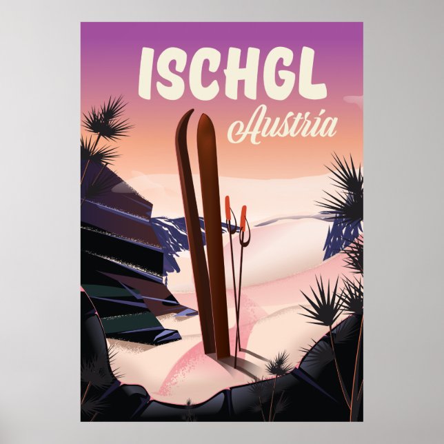 Ischgl Austria vintage ski poster. Poster (Front)