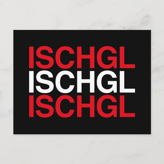 ISCHGL Austrian Flag Postcard (Front)