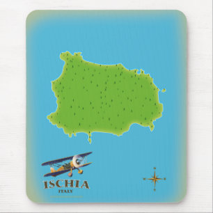 Ischia Italy travel poster Mouse Pad