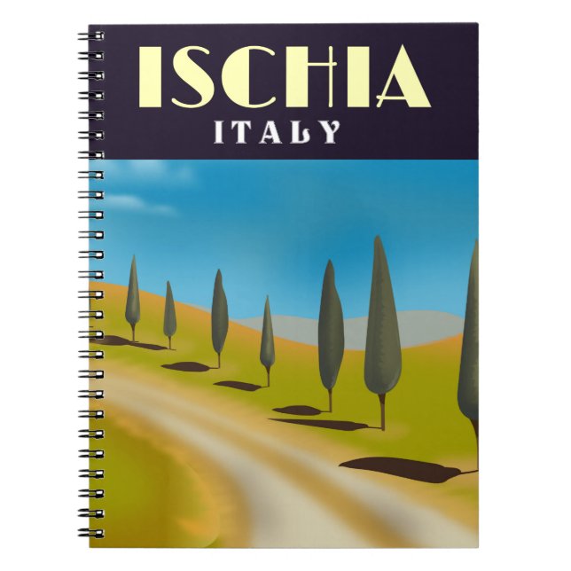 Ischia Italy travel poster Notebook (Front)