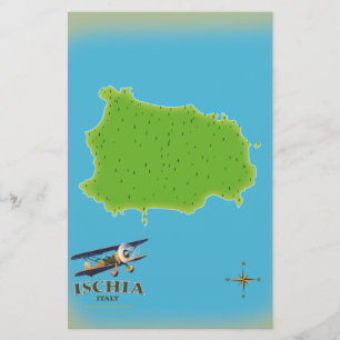 Ischia Italy travel poster Stationery