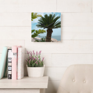 Ischia Ponte Oceanfront Palm Serenity 1 Square Wall Clock