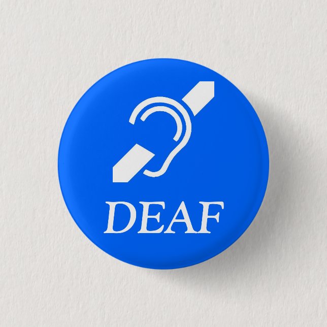 ISD Deaf 3 Cm Round Badge (Front)