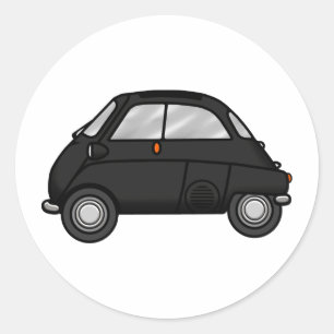 isetta black classic round sticker