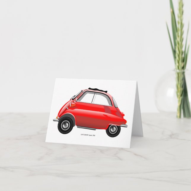 Isetta Bubble car greeting card. Thank You Card (Front)