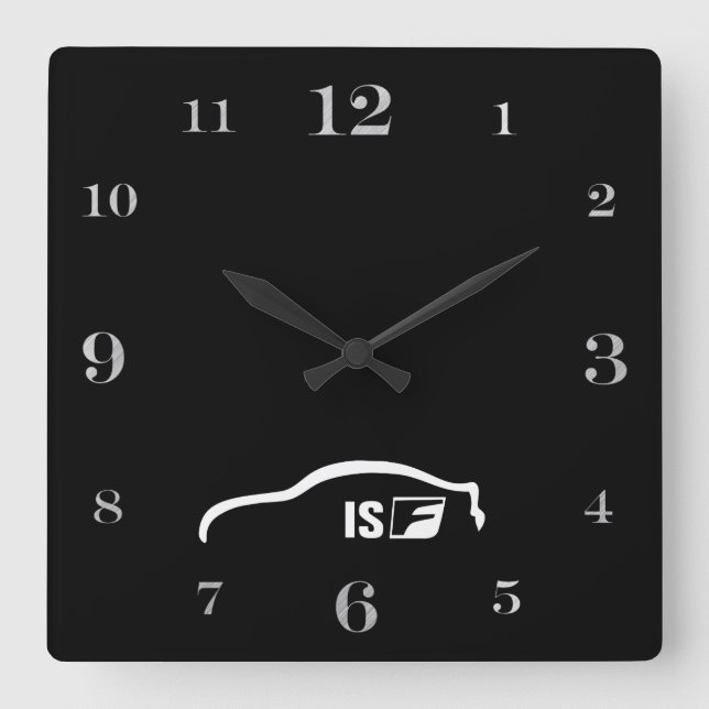 ISF white brushstroke logo Square Wall Clock (Front)
