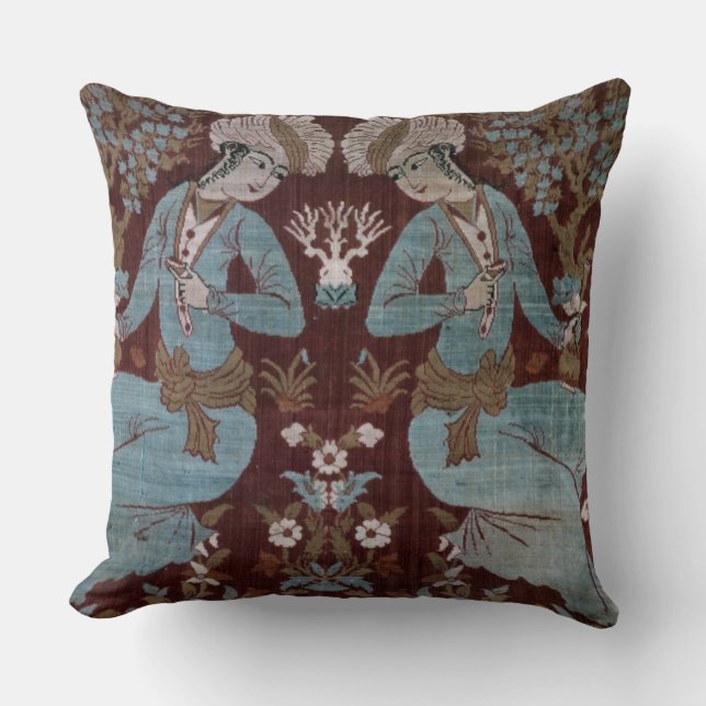 Isfahan style panel, Persian, 17th century (silk) Cushion (Front)