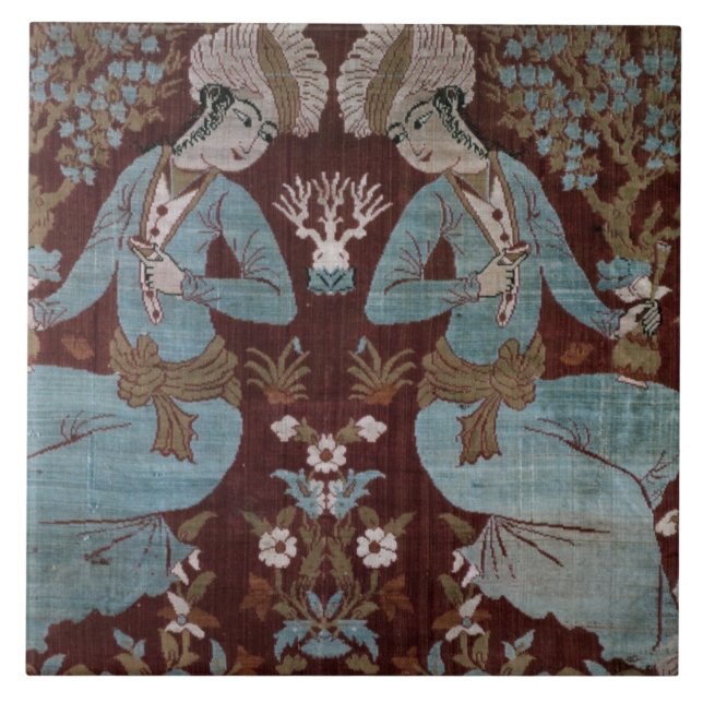 Isfahan style panel, Persian, 17th century (silk) Tile (Front)