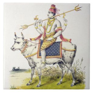 Ishana or Shiva, engraved by C. de Motte (1785-183 Ceramic Tile