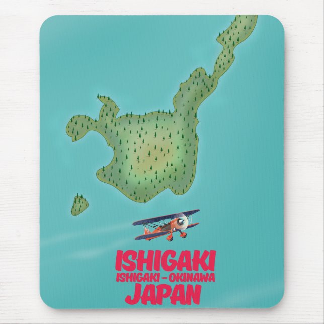 Ishigaki Okinawa, Japan map Mouse Pad (Front)
