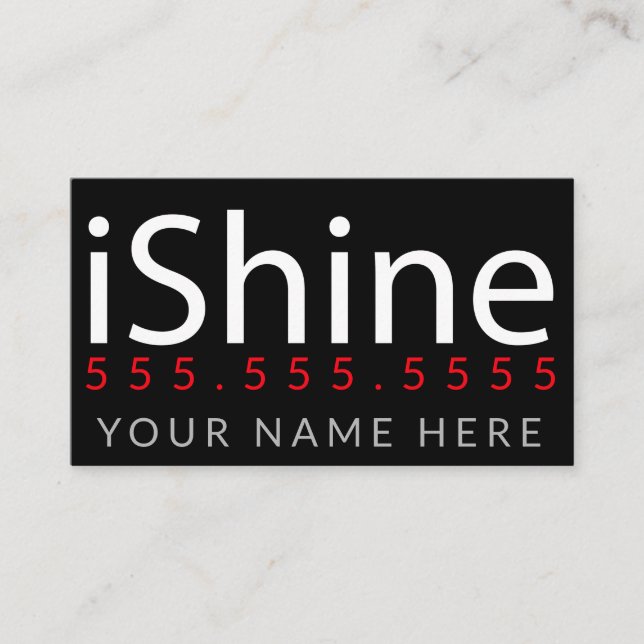 iShine. Housecleaning Window Cleaning Business Card (Front)