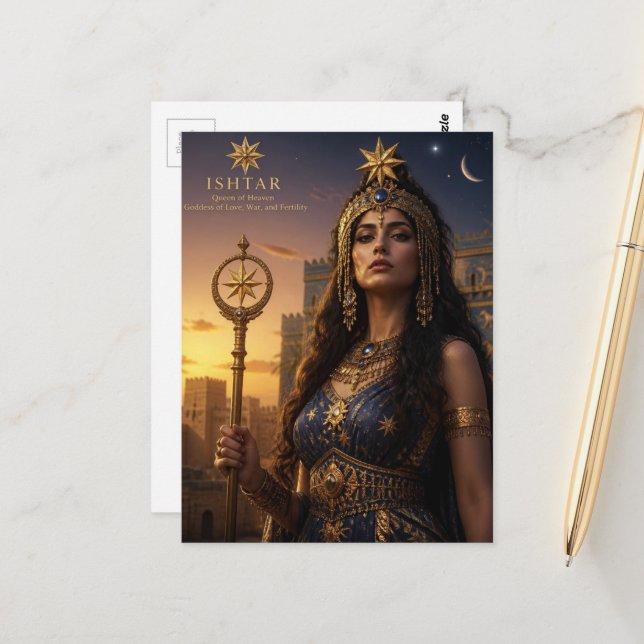 Ishtar Goddess Postcard (Front/Back In Situ)