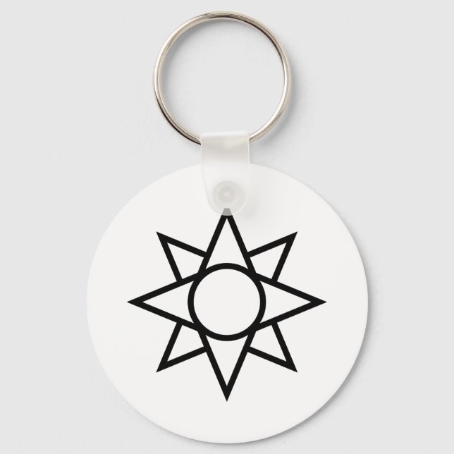 Ishtar star symbol simplified key ring (Front)