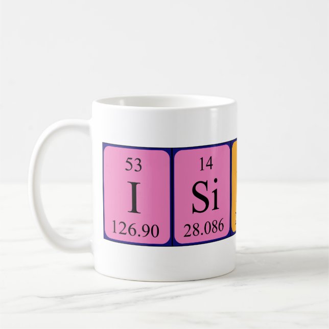 Isidore periodic table name mug (Left)