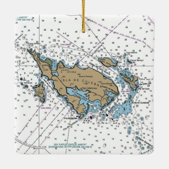Isla De Culebra Puerto Rico Ceramic Ornament (Back)