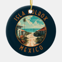 Isla Holbox Mexico Travel Art Vintage