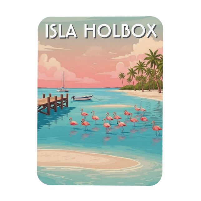 Isla Holbox Mexico Travel Beach Magnet (Vertical)