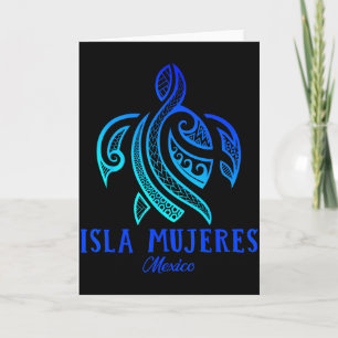 Isla Mujeres Mexico Sea Turtle Tie Dye Hibiscus Va Card
