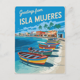 Isla Mujeres Mexico Vintage  Postcard