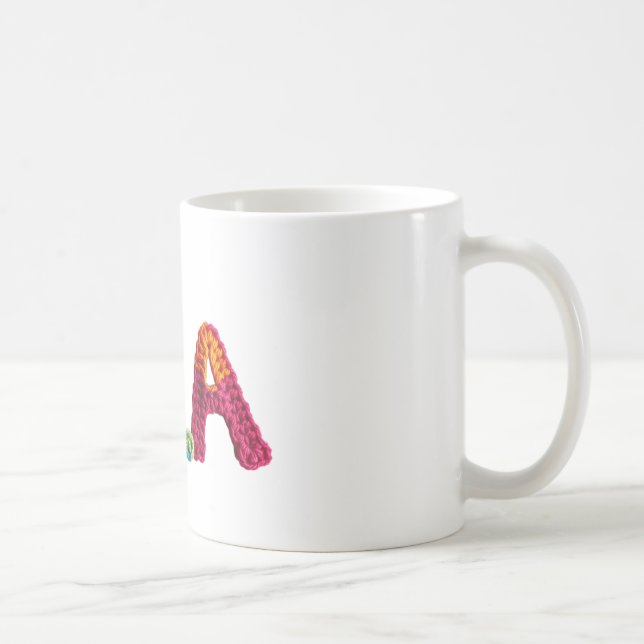 Isla Name in Vibrant Crochet Pattern Coffee Mug (Right)