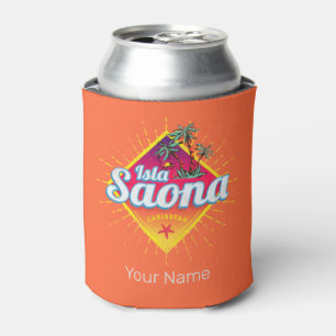 Isla Saona Caribbean Dominican Republic Retro Can Cooler