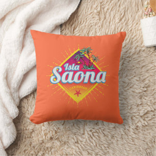 Isla Saona Caribbean Dominican Republic Retro Cushion