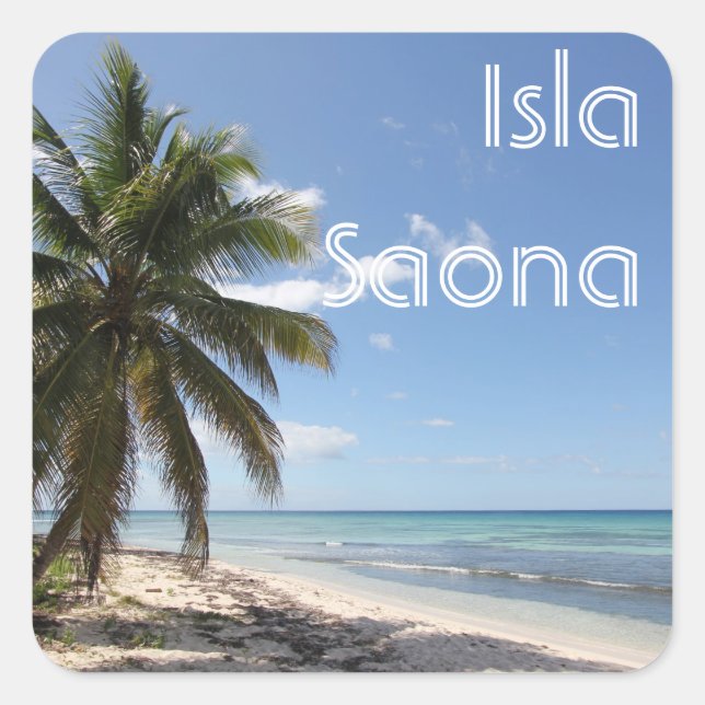 Isla Saona Caribbean Paradise Beach Square Sticker (Front)
