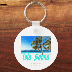 Isla Saona Dominican Republic Beach Vintage Design Key Ring