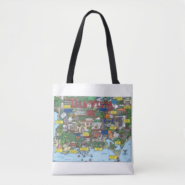 Isla Vista Map Tote Bag (Front)