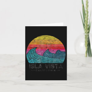 Isla Vista Surfing Waves Beach Retro California Su Card