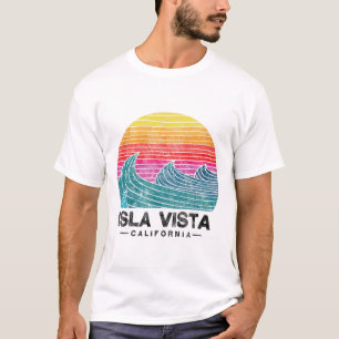 Isla Vista Surfing Waves Beach Retro California Su T-Shirt