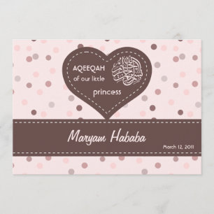 Islam Aqiqah Baby announcement polka dots girl