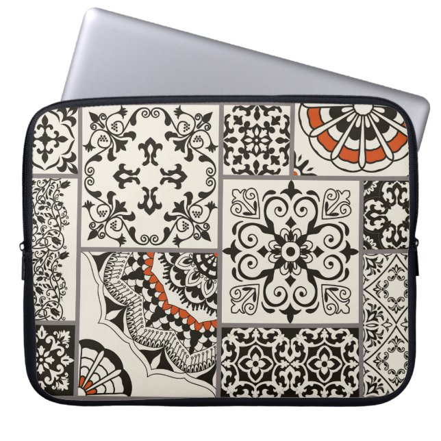 Islam Arabic Majolica Tiles Patchwork Laptop Sleeve (Front)