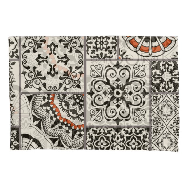 Islam Arabic Majolica Tiles Patchwork Pillowcase (Front)