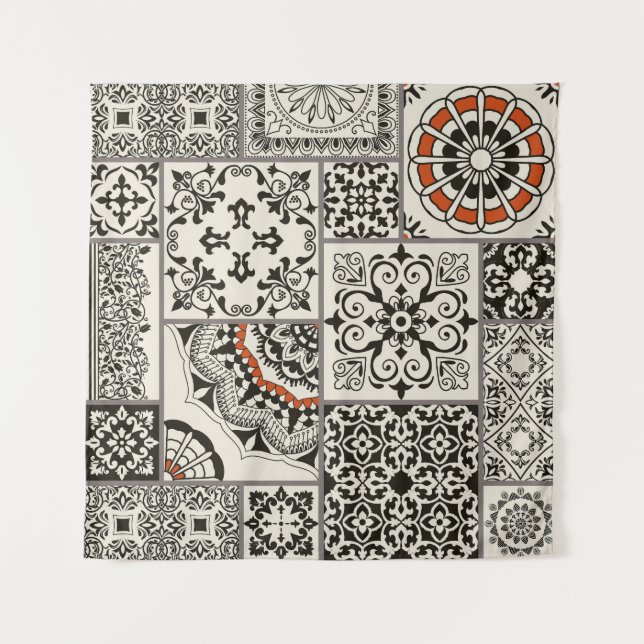 Islam Arabic Majolica Tiles Patchwork Tapestry (Front)