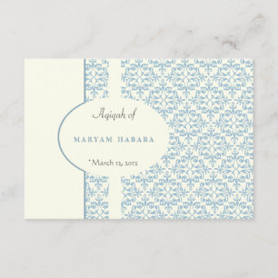 Islam Islamic damask Aqeeqa Aqiqah baby Muslim Invitation
