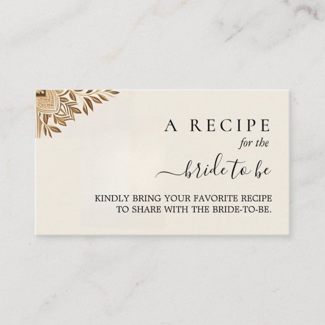 Islam Nikah Arabic Walima Muslim Bridal Shower Enclosure Card (Front)