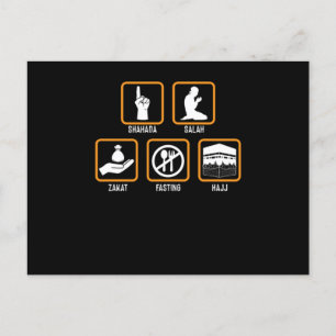 Islam Shahada Salah Hajj Mecca Allah Muslim Gift Postcard