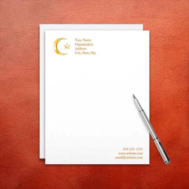 Islam Symbol Letterhead Template (Islam Symbol Letterhead.
Crescent moon and star, symbol of Islam. Customize with your text. )