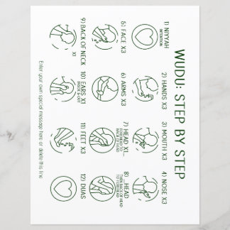 Islam Wudu Prayer Purification Instructions Poster