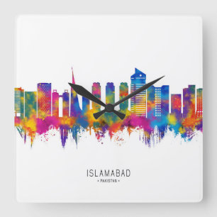 Islamabad Pakistan Skyline Square Wall Clock