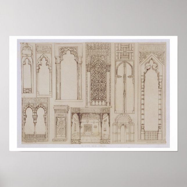 Islamic and Moorish design for shutters and divans Poster (Front)