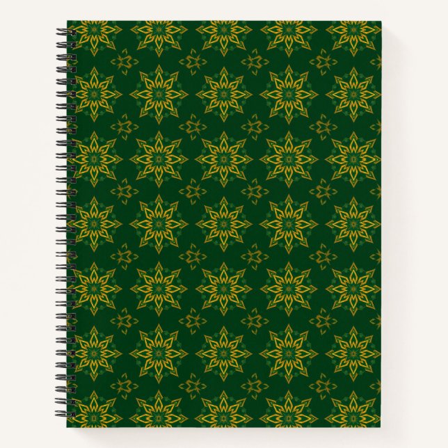 Islamic Arabesque Gold Emerald Notebook (Front)