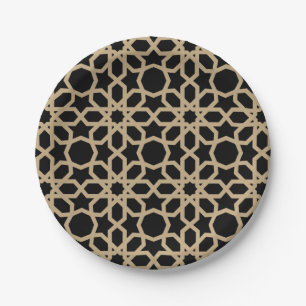 Islamic Arabic Geometric Pattern Design Abstract  Paper Plate
