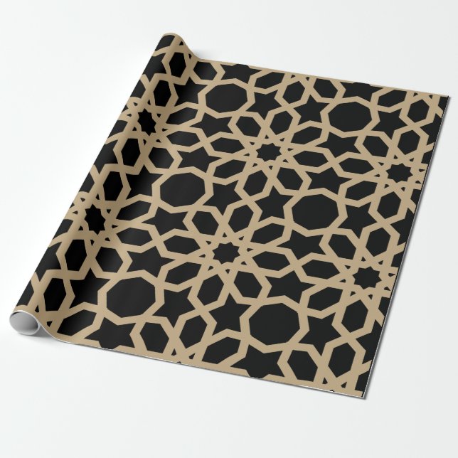 Islamic Arabic Geometric Pattern Design Abstract Wrapping Paper (Unrolled)