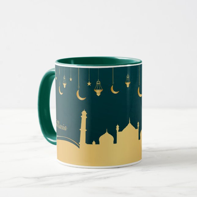 Islamic Arabic Gold Personalised Mug (Front Left)