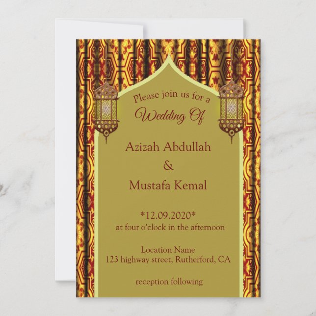 Islamic Arabic Wedding Invitation (Front)