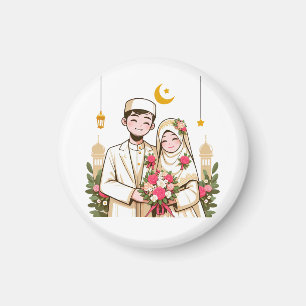 Islamic Art Nikah Muslim Groom And Bridle Islamic  Magnet