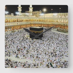 Islamic Art, The Muslim Pilgrimage to Mecca Square Wall Clock