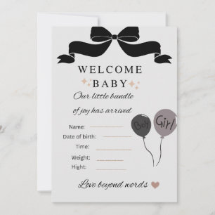 Islamic Baby Shower Card with Balloons boy & girl 